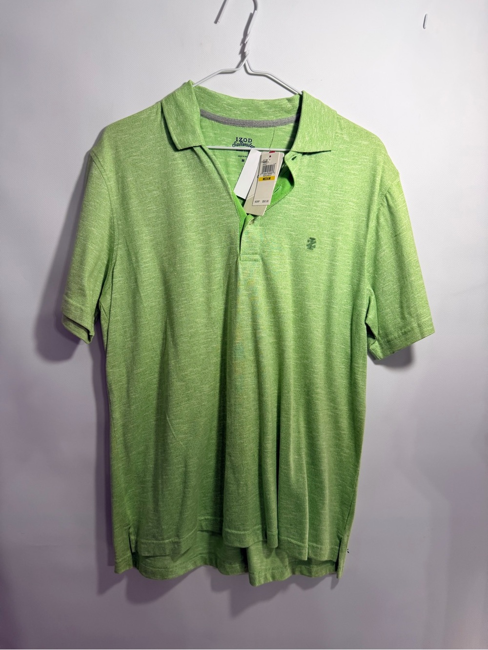 Izod Lime Green Men's Polo Shirt with Subtle Heather